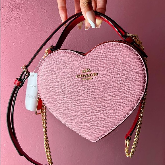 Coach Handbags - Coach heart pink crossbody (rare)